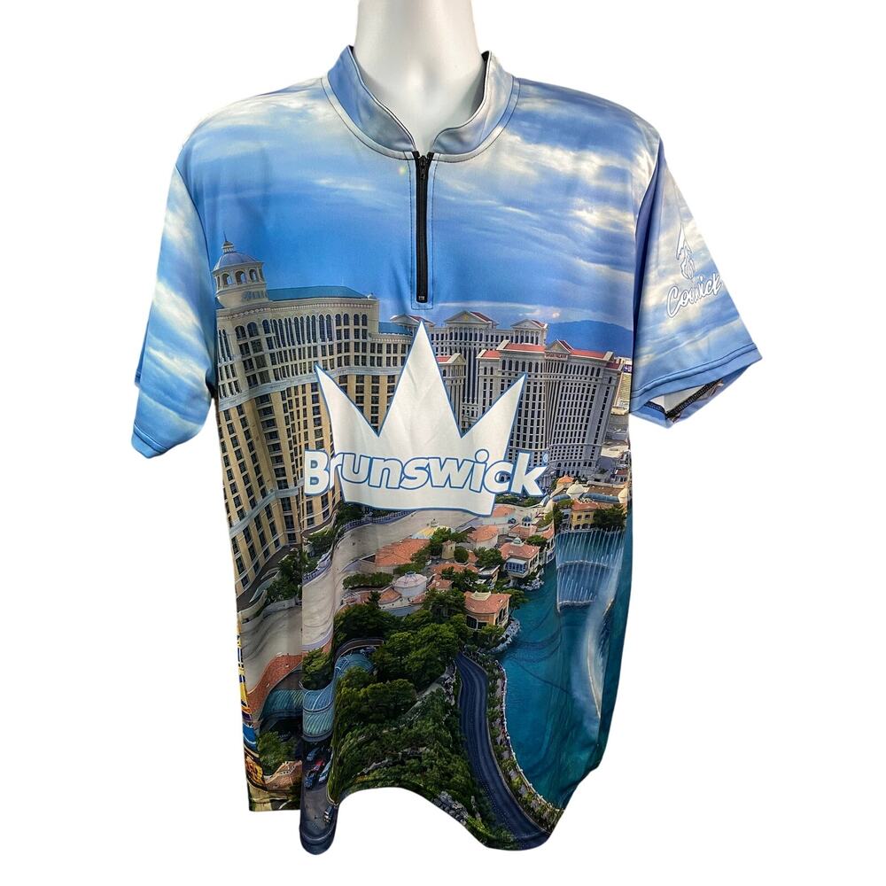 Brunswick Vegas CoolWick Bowling Jersey AOP quarter zip XL